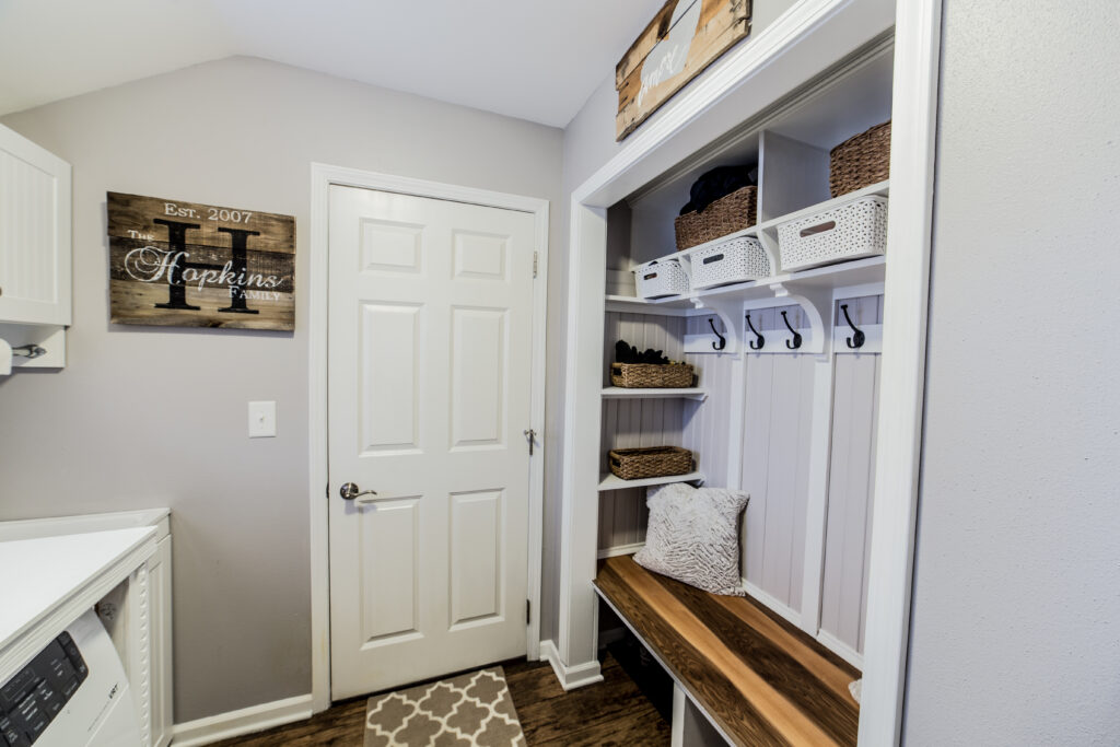 Entryway floor tile wood look