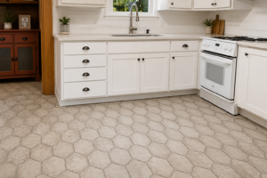 Hexagon kitchen floor tiles in Wisconsin